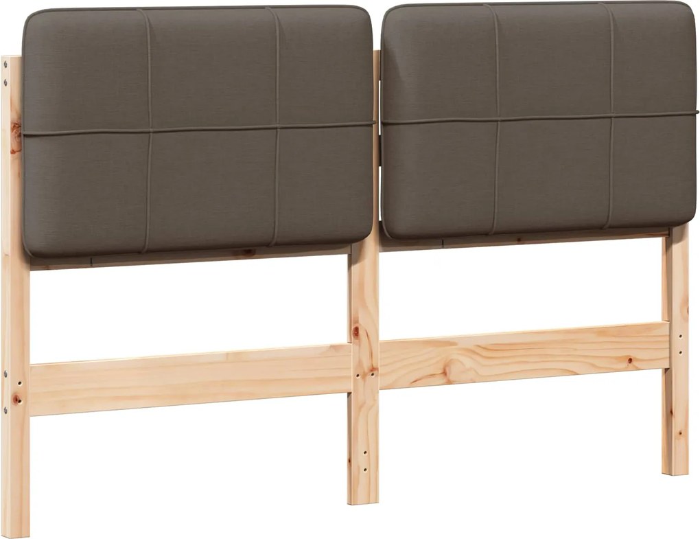 vidaXL Kárpitozott fejtámla Barna és taupe 135 cm Tömör fenyőfa