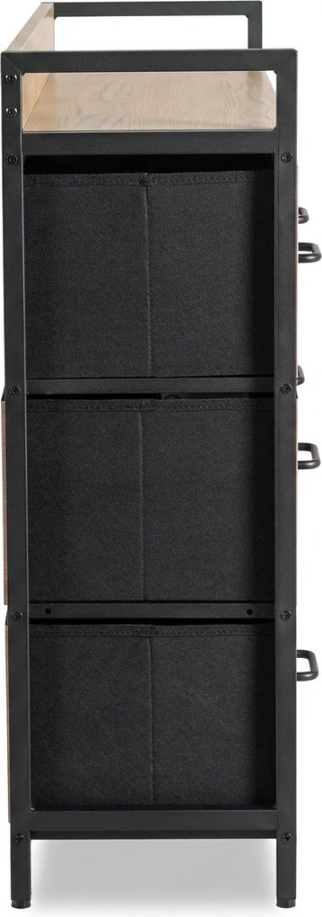 Komoda z Szufladami HUDSON 98 cm Dąb/Czarny