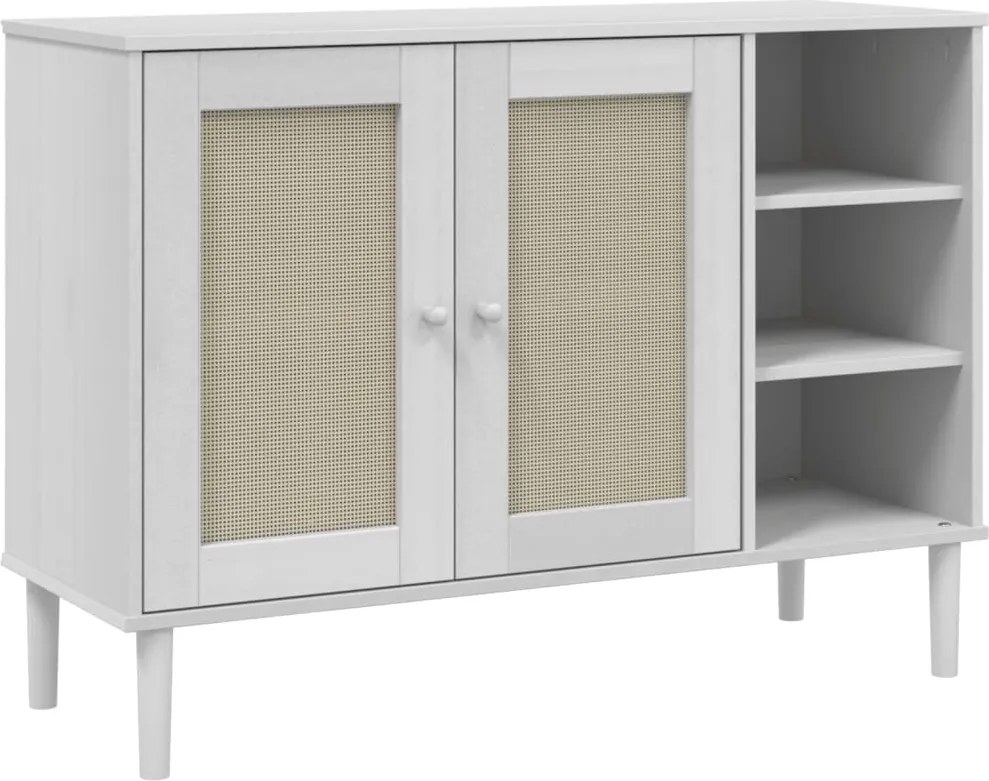 vidaXL SENJA fehér rattanhatású tálalószekrény 112 x 40 x 80 cm