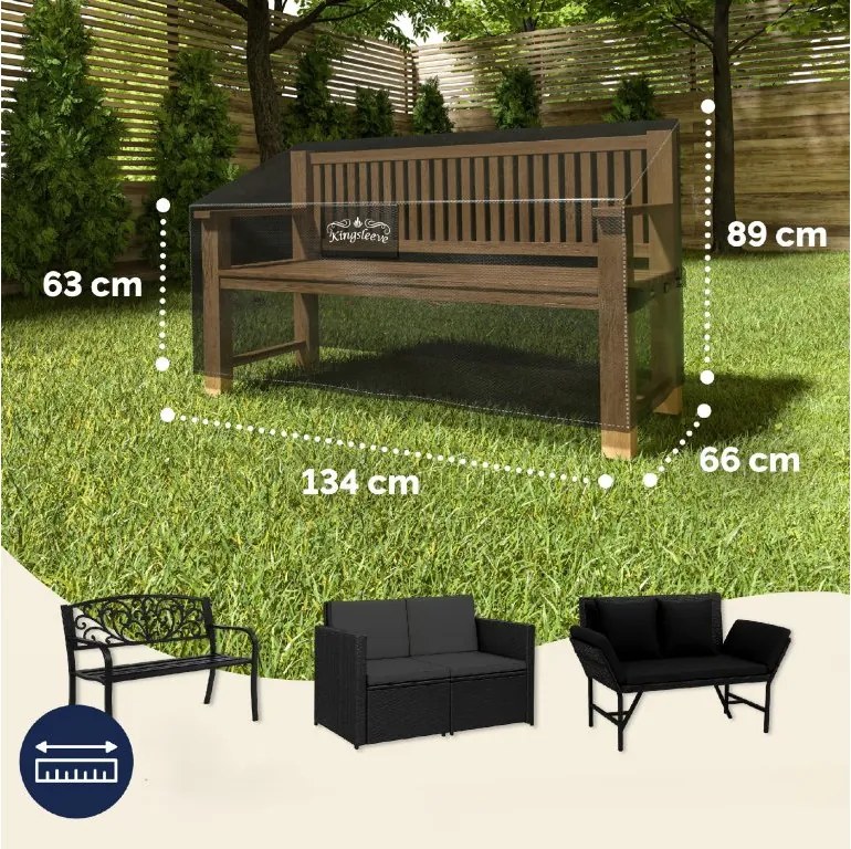 Deuba Védőhuzat kerti padra 134x66x63/89 cm - antracit