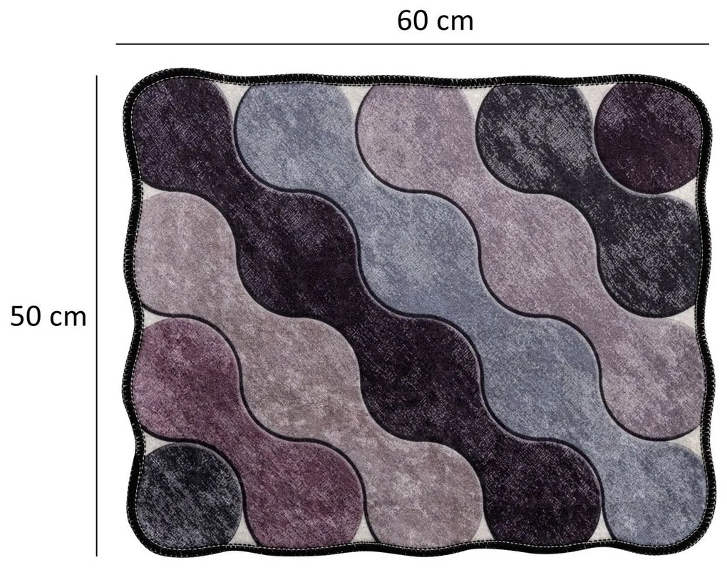 Fürdőszobaszőnyeg Szett (2 db) Circle - Purple