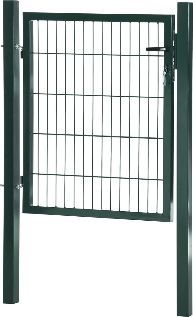 HOMCOM Zöld Acél Kertkapu Kerítésajtó Fogantyúzár és Kulcsokkal 97 x 150 cm | Aosom