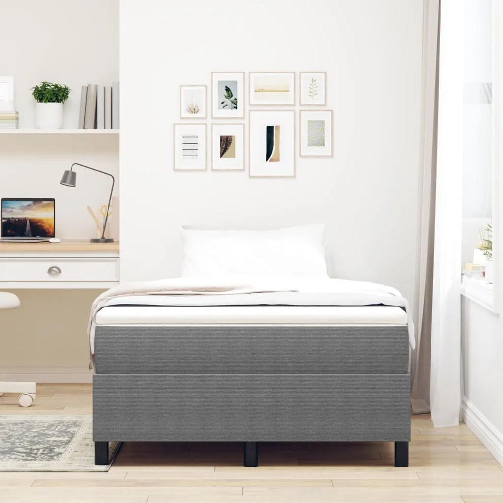 Boxspring Ágy Világosszürke 120x200 cm Bársonyszövet