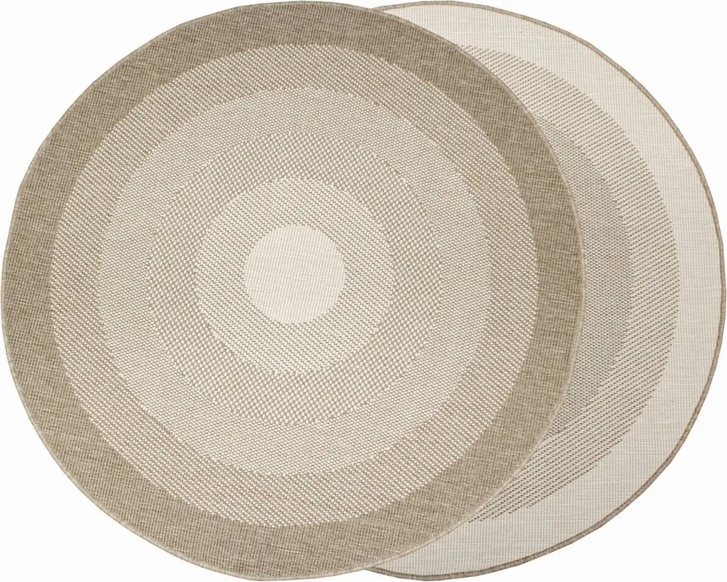 Kültéri Kerek Szőnyeg Kétoldalas Teraszra Erkélyre Brussels átm. 120 cm