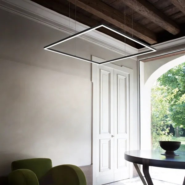 Ideal Lux - kábelre függesztett LED csillár ORACLE SLIM LED/44W/230V 3000K 70x70 cm fekete