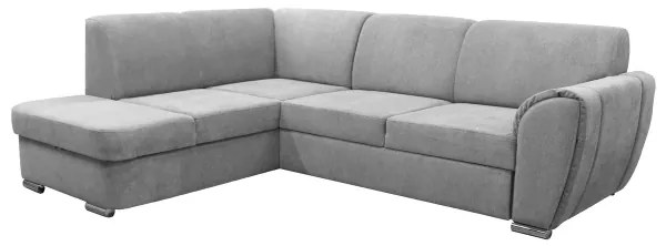 Kihúzható L alakú sarok ülőgarnitúra SERPA, balos, tárolóval, szürke