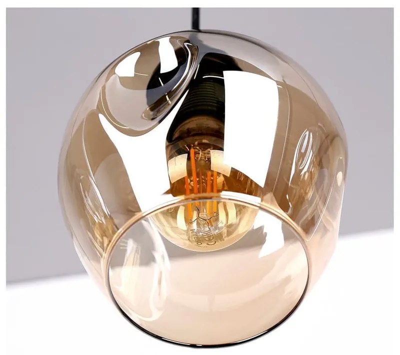 Fekete függőlámpa üveg búrával 14x70 cm Aspa – Candellux Lighting