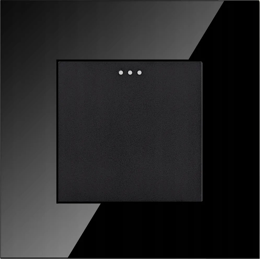 Keresztkapcsoló szimpla üveg fekete Miuun