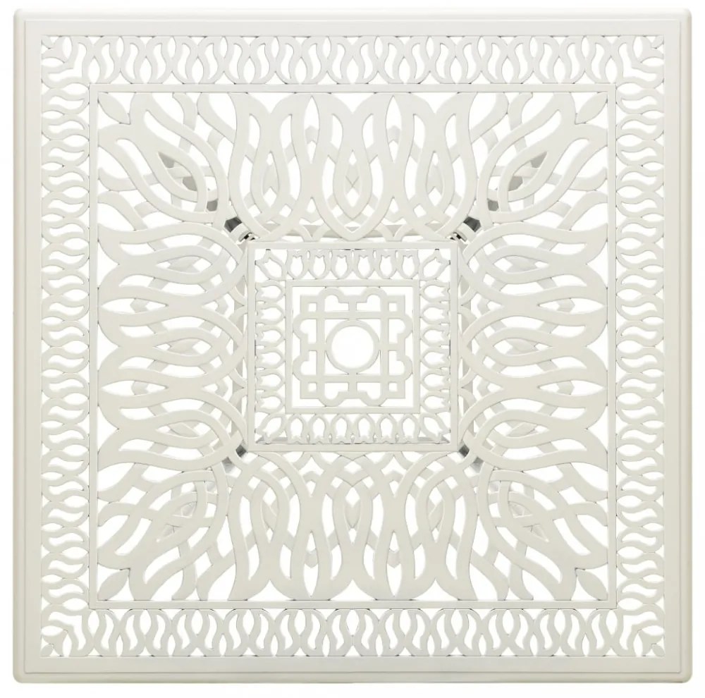 fehér öntött alumínium kerti asztal 90 x 90 x 73 cm