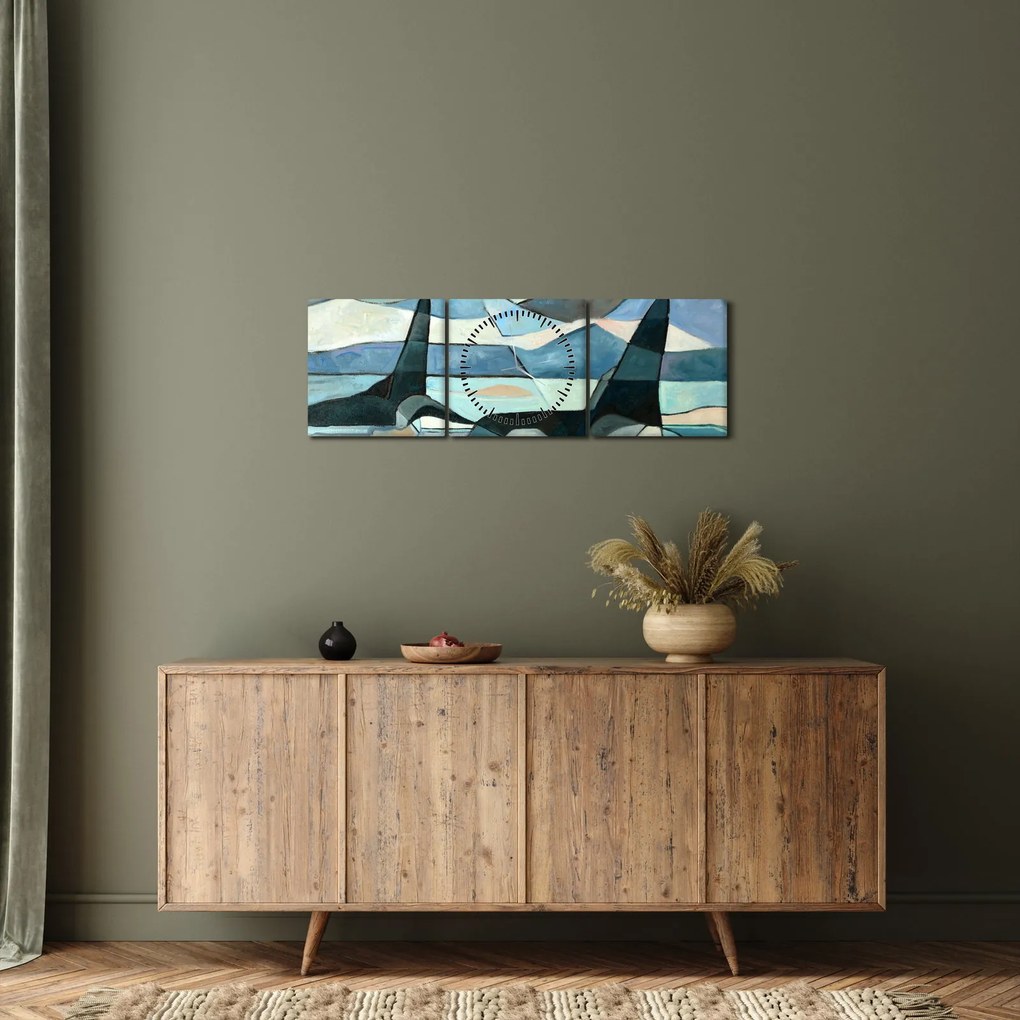 Kép - Orcas (órával) (90x30 cm)