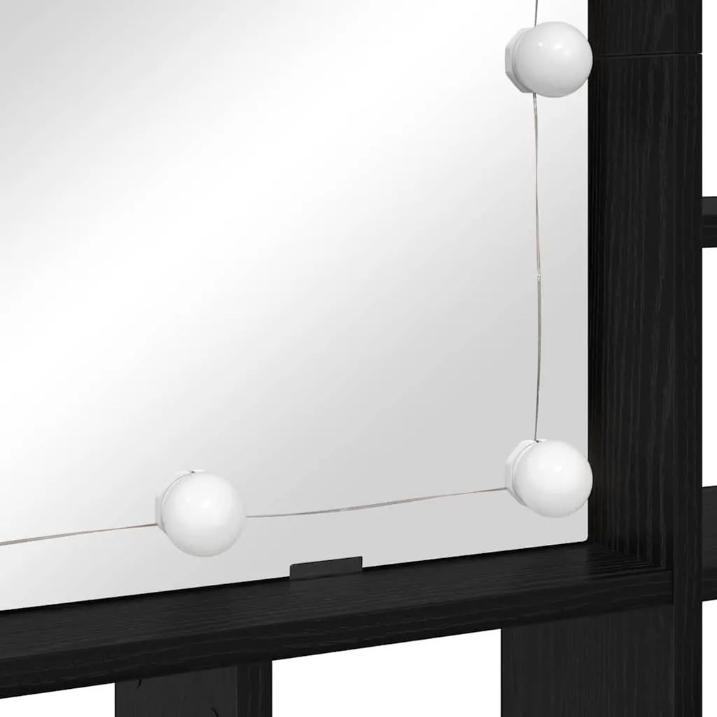 Tükörszekrény polcokkal Musta tammi 91 x 15 x 76.5 cm Faanyag