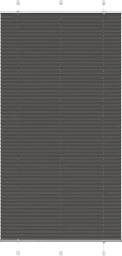 vidaXL pliszírozott redőny fekete 110x200 cm szövetszélesség 109,4 cm