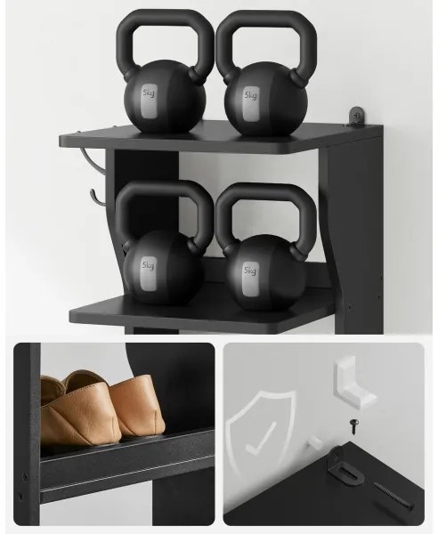 BOTARO cipősszekrény, fekete