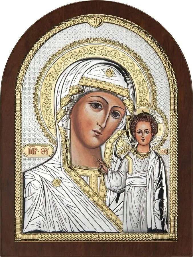 Vászonkép Kazanyi Szűzanya a kis Jézussal 26,5 x 36,5cm ajándék Gravírozás