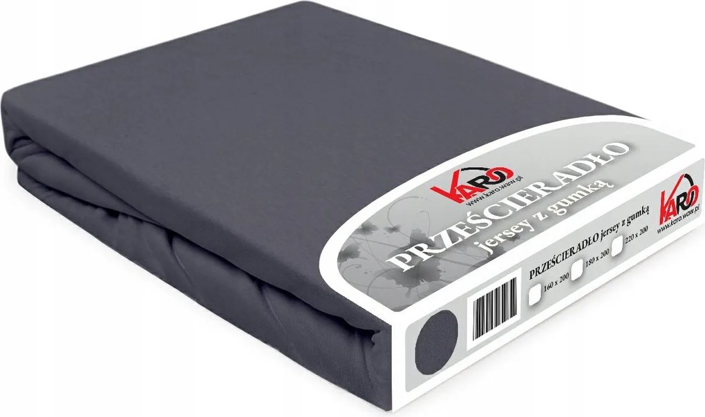 Gumis jersey lepedő 220x200 antracit Constance Karo