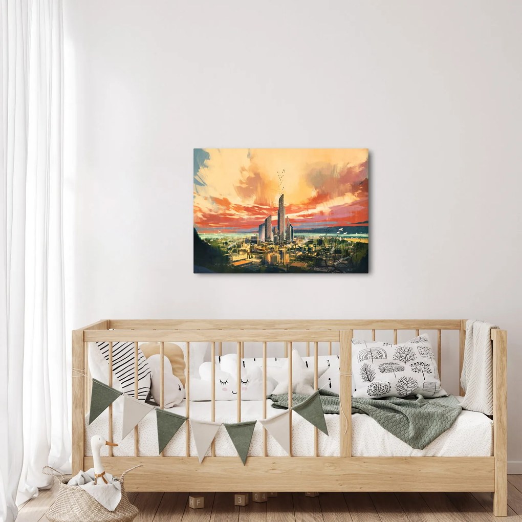 Kép - Festett város (70x50 cm)