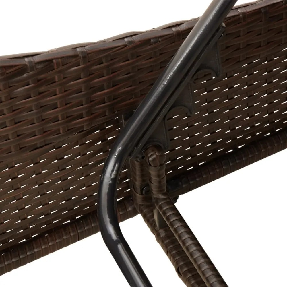 barna polyrattan napozóágy párnákkal 114x205x73 cm