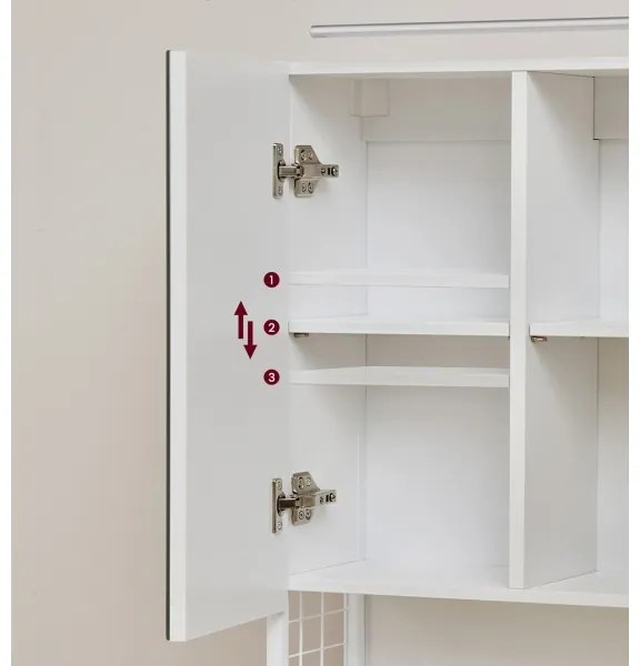 Tükrös fürdőszobaszekrény SKY, fehér