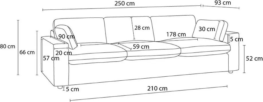Zöld kordbársony kanapé 250 cm Belair – Bobochic Paris