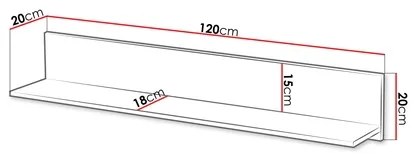 Fali polc ARUBA 20x120 cm bézs