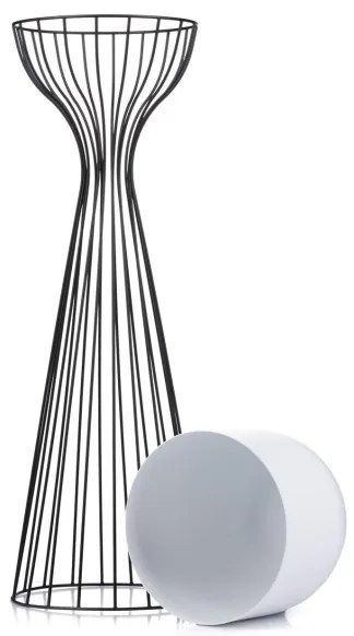 Fém virágcserép LOFT 68x20 cm fekete/fehér