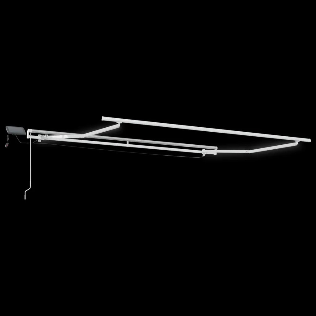 Kézi Visszahúzható Napernyő LED-del, Sárga és Narancs 300x250 cm
