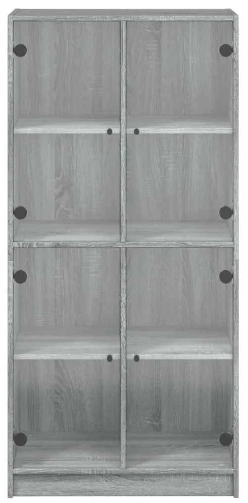 szürke sonoma színű magasszekrény ajtókkal 68x37x142 cm