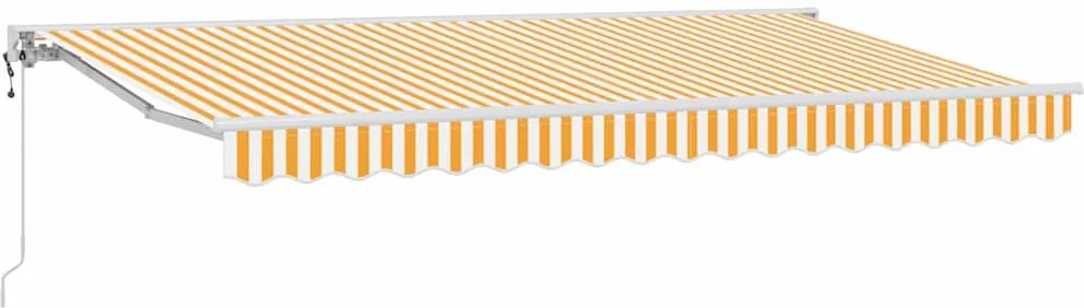 vidaXL Behúzható napellenző Sárga és Fehér 400 x 200 cm
