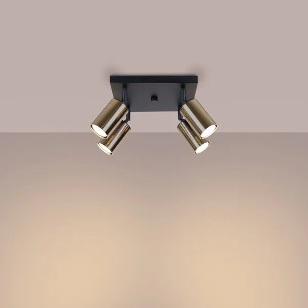 Sollux SL.1386 - Spotlámpa WINX 4xGU10/10W/230V fekete/arany