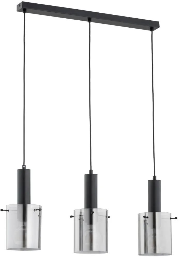 Csillár zsinóron CELIA 3xE27/60W/230V fekete