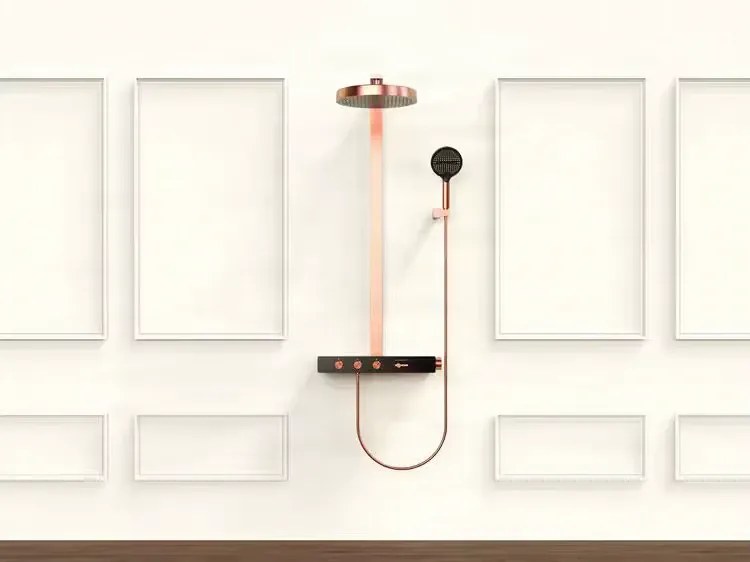 Termosztátos zuhanyrendszer ELITE EDITION BSW1727, falon kívüli kivitel, több színben, például matt fekete vagy szálcsiszolt rozéarany — Grafitszürke