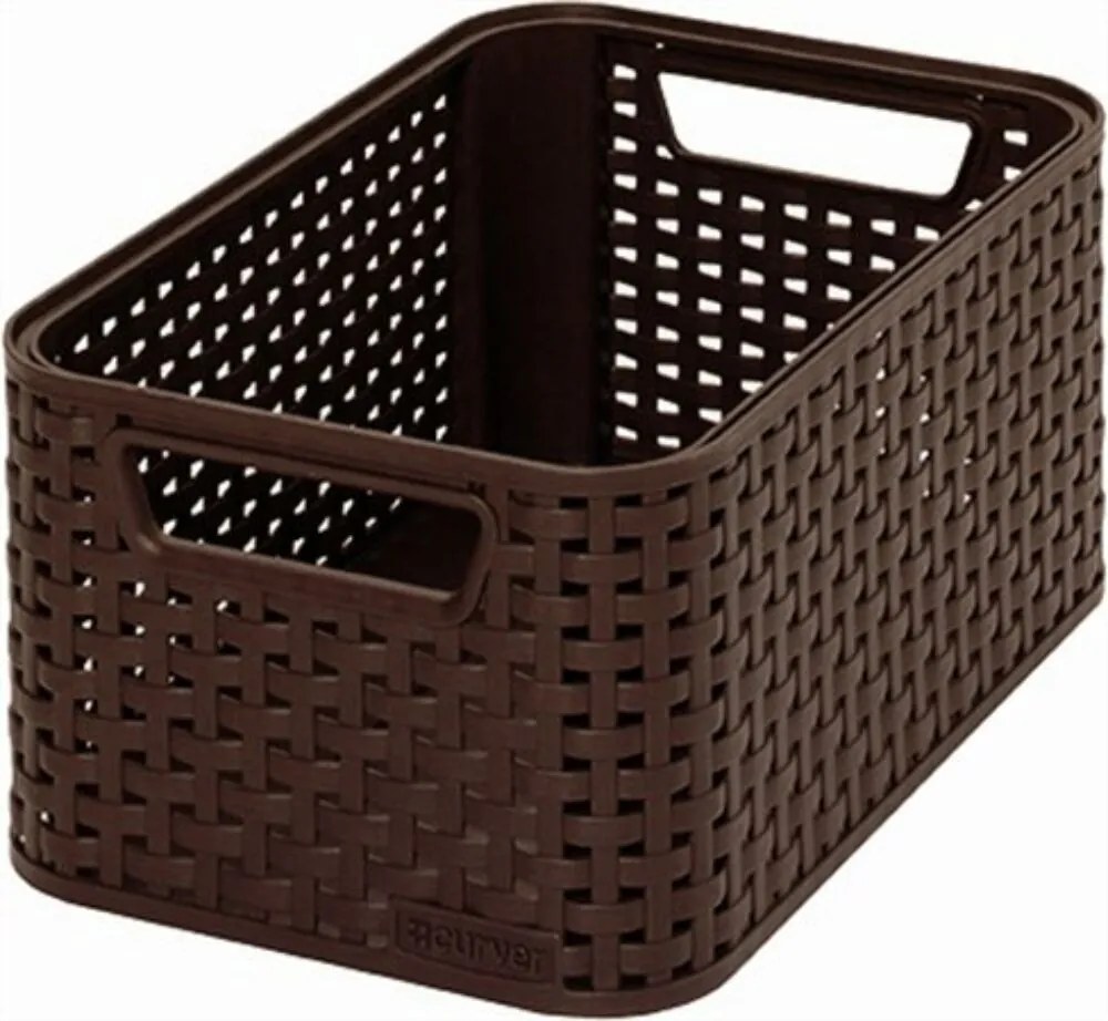 Rattan hatású kosár, 6l, sötétbarna, CURVER Style S (CSCR7SB)