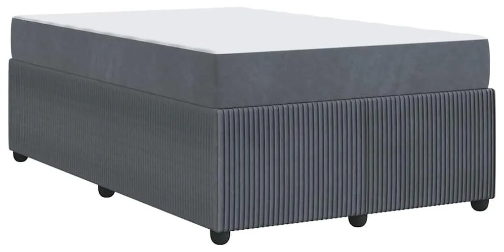 Ágykeret matraccal matracmal Sötétszürke 120 x 190 cm Bársony