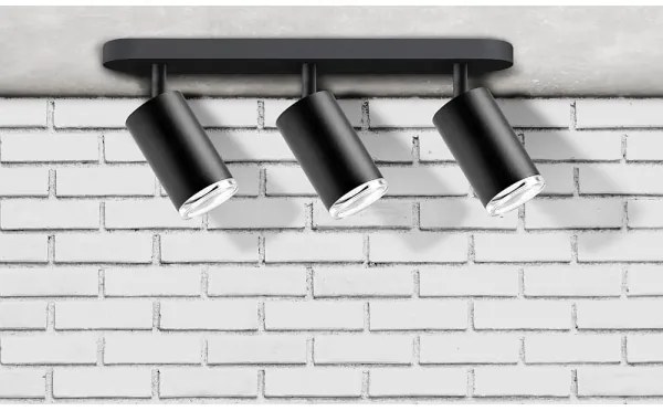 Fürdőszobai spotlámpa TURYN 3xGU10/10W/230V IP44 fekete