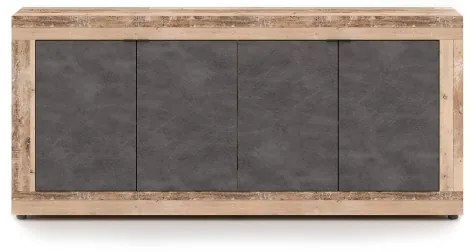 RUNEA komód világosbarna/antracitszürke