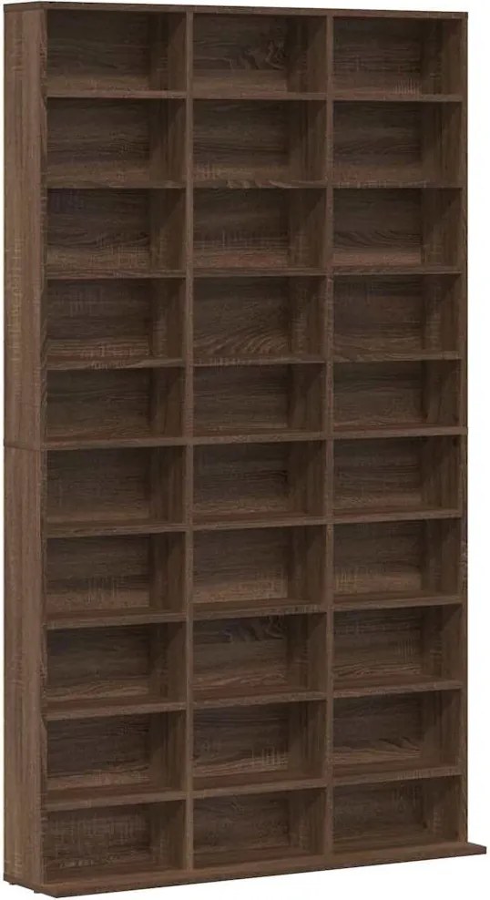 vidaXL barna tölgy színű szerelt fa CD-szekrény 102 x 23 x 177,5 cm