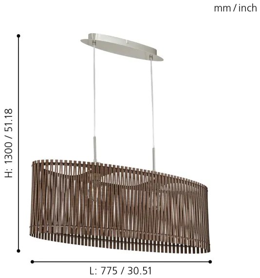 Eglo 96201 - Csillár SENDERO 2xE27/60W/230V