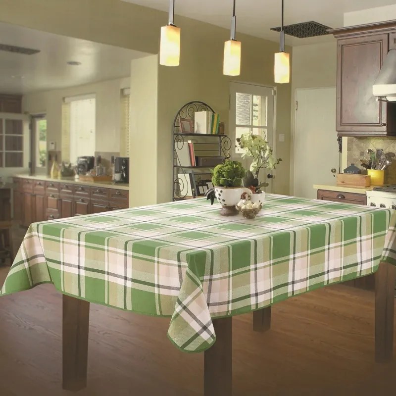 Abrosz nyomtatott foltálló zöld kockás téglalap alakú 130x160cm Nevada