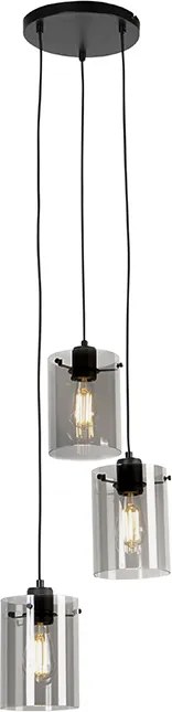 Design lógó lámpa fekete füstüveggel 3-lámpás - Dome