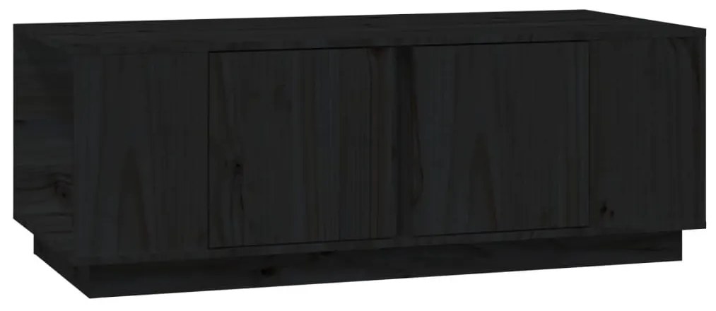 Fekete tömör fenyőfa dohányzóasztal 110x50x40 cm