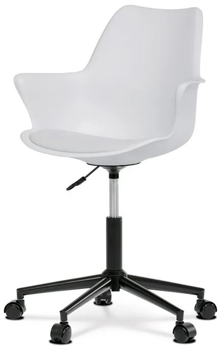 Irodai szék, szürke műanyag, Eco-bőr Ülőrésszel