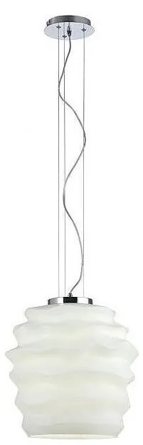 Redo 01-1141 - Kábeles függőlámpa MAGMA 1xE27/42W/230V, átm. 30 cm, fényes króm/fehér