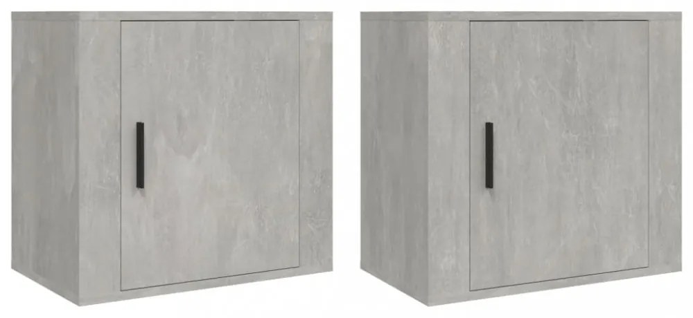 2 db betonszürke falra szerelhető éjjeliszekrény 50x30x47 cm