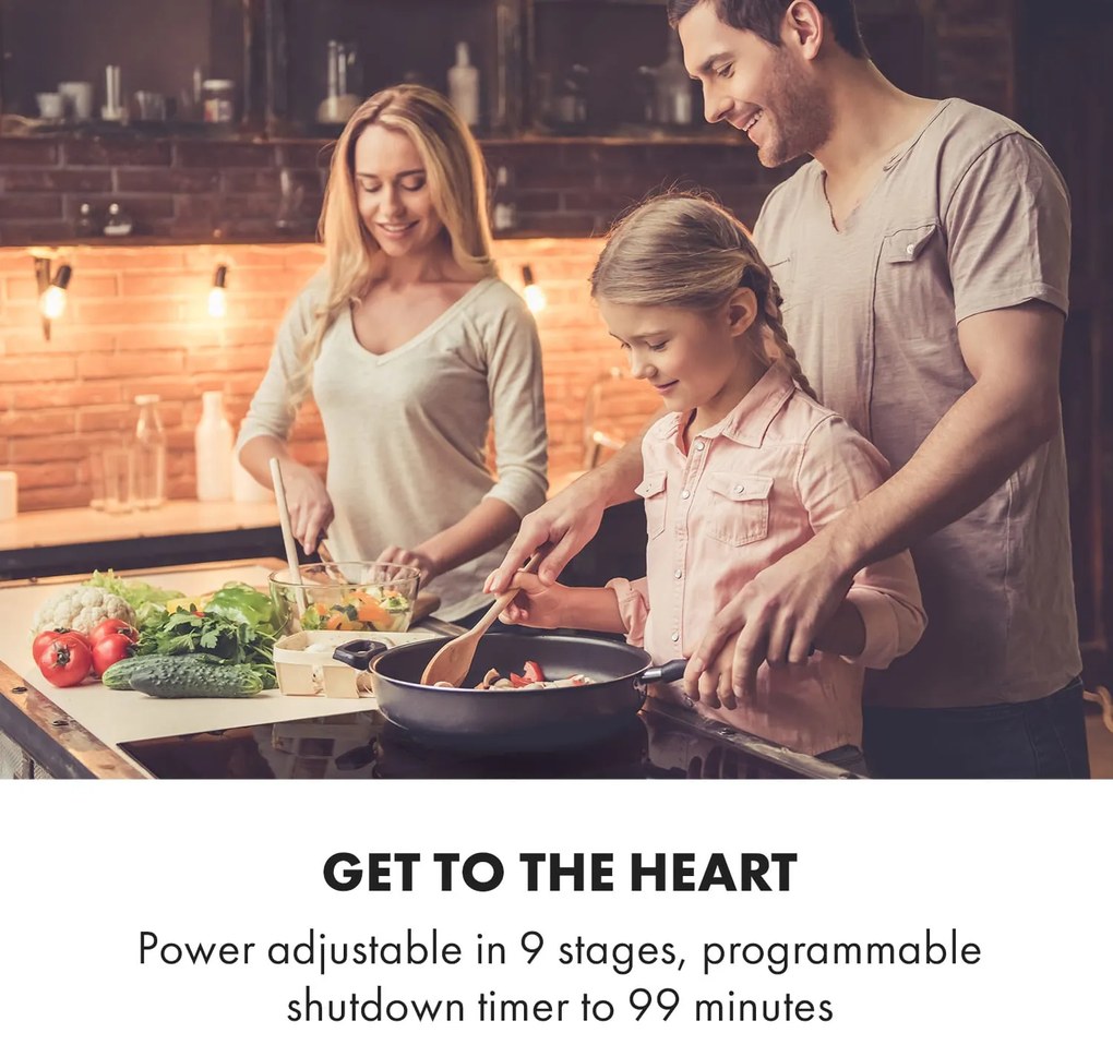 Klarstein Delicatessa 3 Flex, indukciós főzőlap, 6600 W, 3 zóna, üvegkerámia, fekete