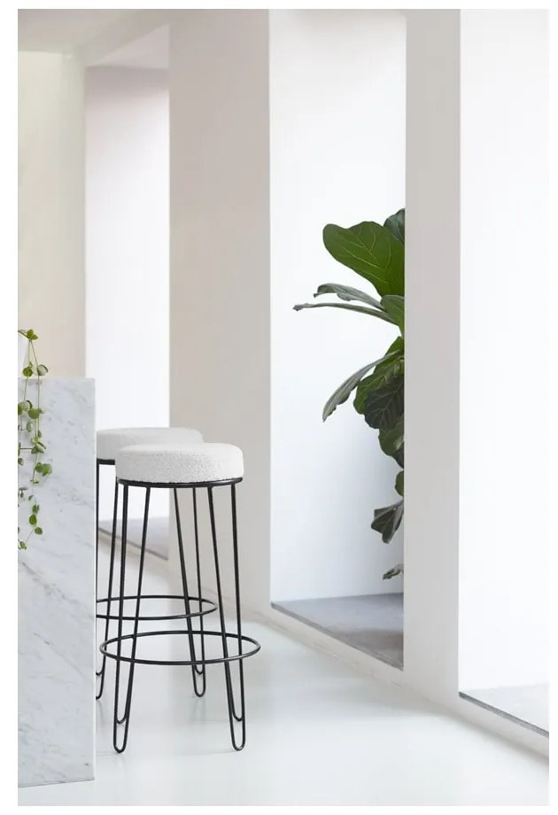 Fehér kárpitozott bárszék (ülésmagasság 73 cm) Alice – Light &amp; Living