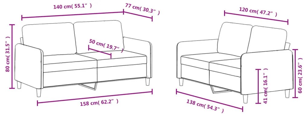 2 részes kék bársony ülőgarnitúra