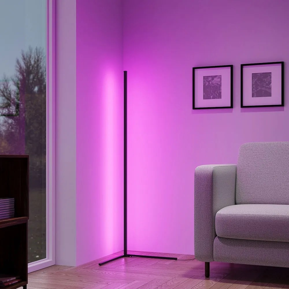 Fekete LED állólámpa (magasság 141 cm) Level – Trio