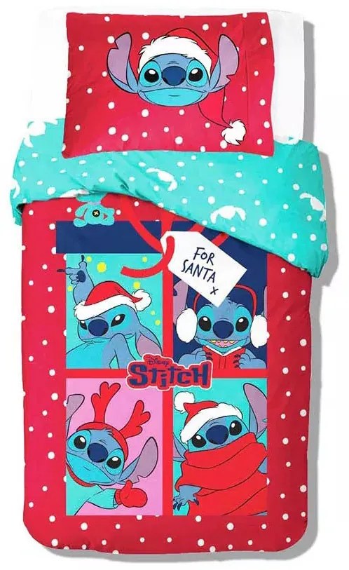 Disney Lilo és Stitch, A csillagkutya For Santa karácsony ágyneműhuzat 140×200cm, 70×90 cm