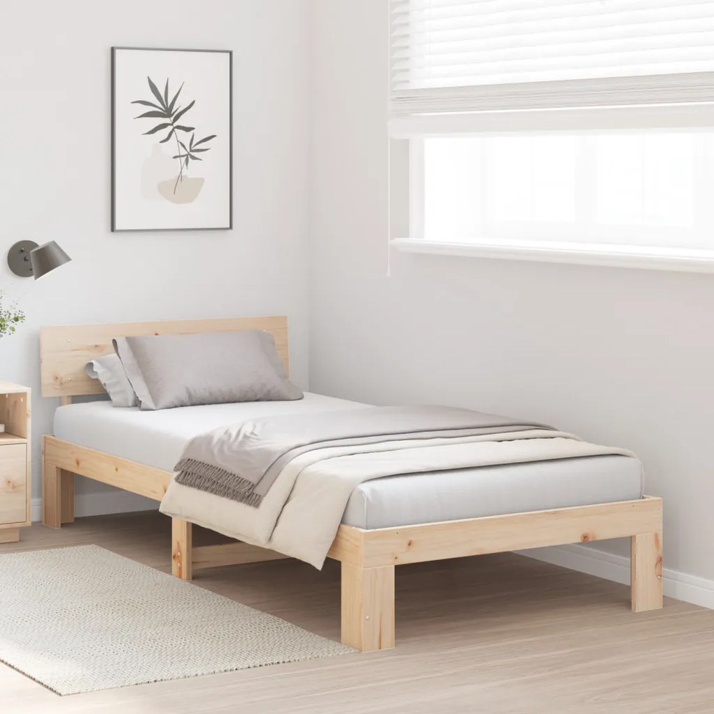 Ágykeret fejtámlával 80x200 cm Tömör fenyőfából