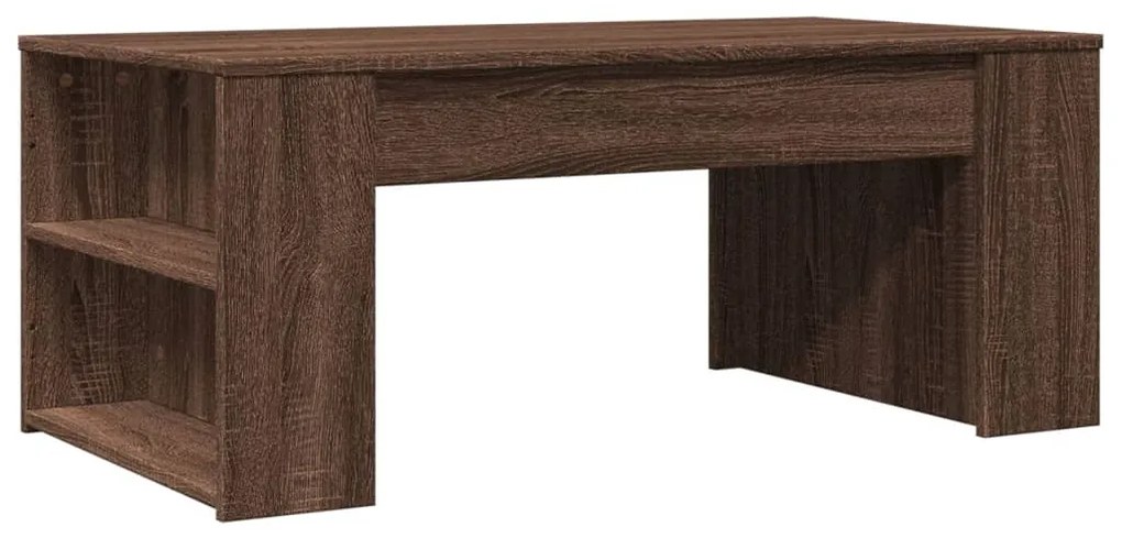 barna tölgyszínű szerelt fa dohányzóasztal 102 x 55 x 42 cm